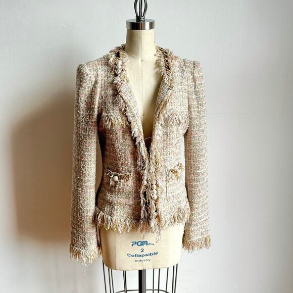 MCGINN FOR NORDSTROM 'Elizabeth' Pastel Tweed Boucle Blazer - Picture 7 of 10